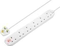 Masterplug Surge Protected Extension Lead 6 Gang - 2m