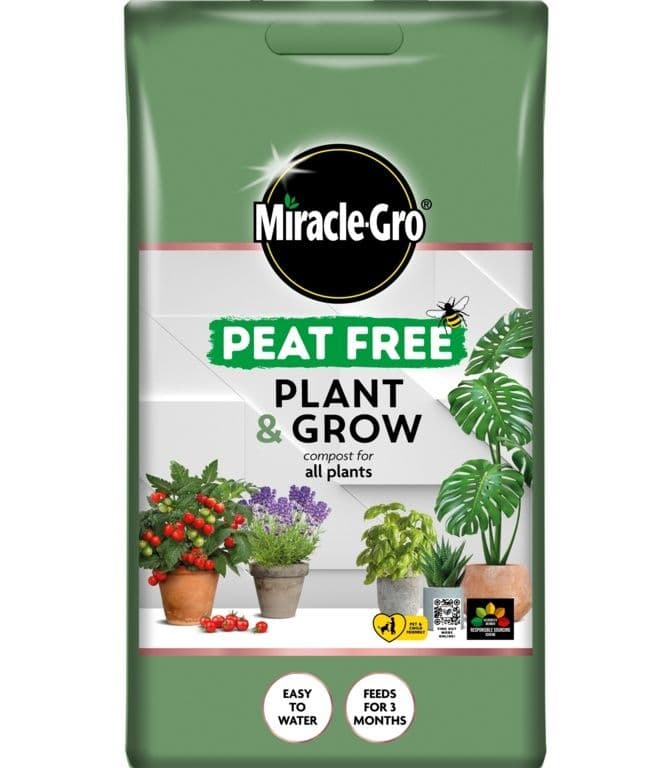 MiracleGro Peat Free Plant & Grow Compost 10L