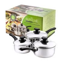 Pendeford Stainless Steel Collection Sauce Pan Set - 3 Piece