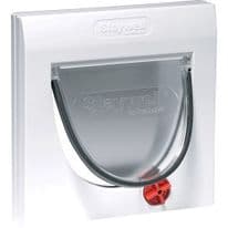 Petsafe Manual 4 Way Locking Classic Cat Flap - White with Tunnel