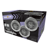 Powermaster 3 Pack Fixed GU10 Downlights - Brushed Chrome