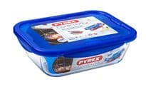 Pyrex Cook & Go Glass Rectangular Dish with Lid - 30x22cm