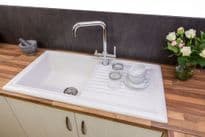 Reginox White Ceramic Reversible Sink - 1 Bowl