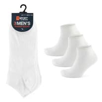 RJM Mens White Trainer Socks - Pack 3