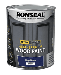 Ronseal 10 Year Weatherproof Satin Wood Paint - 2 5L / Black
