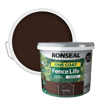 Ronseal One Coat Fence Life 9L - Dark Oak