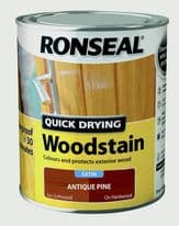 Ronseal Quick Drying Woodstain Satin 750ml - Antique Pine