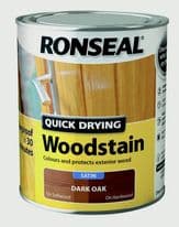 Ronseal Quick Drying Woodstain Satin 750ml - Dark Oak
