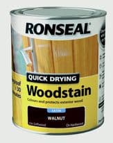 Ronseal Quick Drying Woodstain Satin 750ml - Walnut