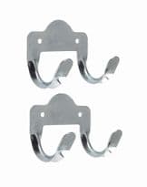 Rothley Double Metal Tool Storage Hook Zinc Plated - Pack of 2 in pollybag with descriptive barcode label