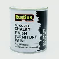 Rustins Chalky Finish Furniture Paint - 250ml Blackboard Black