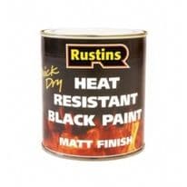 Rustins Heat Resistant Paint Black - 250ml