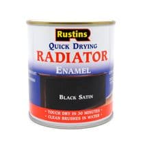 Rustins Quick Dry Radiator Paint Black Satin - 250ml