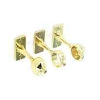 Securit 1 Centre & 2 End Brackets Brass Plated - 19mm - Pack of 10