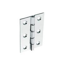 Securit Chrome Plated D.S.W. Brass Hinges (Pair) - 75mm