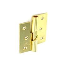 Securit Rising Butt Hinges LH Brass Plated (Pair) - 75mm