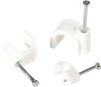 Securlec Cable Clips Round Pack 20 - 6mm - White
