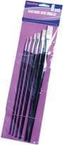 SupaDec Black Handle Artist Brush Set - 6 Piece