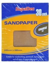 SupaDec General Purpose Sandpaper - Pack 30 Coarse S2