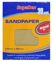 SupaDec General Purpose Sandpaper - Pack 30 Medium M2