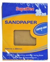 SupaDec General Purpose Sandpaper - Pack 30 Super Fine 0