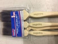 SupaDec Maple Handle Paint Brush Set - Pack 5