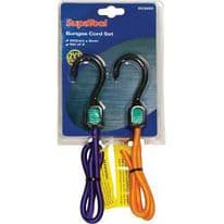 SupaTool Bungee Cord Set with Plastic Hooks - 600mm x 8mm