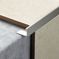 Tile Rite L Shape Tile Trim - 2.4m x 10mm Stainless Steel Effect