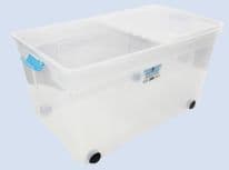 TML Clik N Store Box & Lid - 110L Clear With Wheels