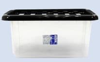 TML Storage Box & Black Lid - 14L Clear