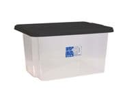 TML Storage Box & Black Lid - 35L Clear