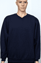 Uneek Heavyweight Navy V-Neck Sweatshirt - M