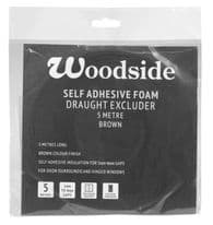 Woodside Self Adhesive Foam Draught Excluder - 5m Brown