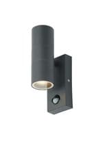 Zinc Leto 2 Light With PIR - Anthracite