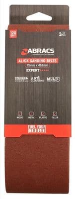 Abracs AL/OX Sanding Belt 75mm x 457mm - 120 Grit