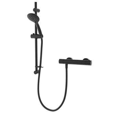 Aqualisa - Round Bar Valve Mixer Shower - Matt Black