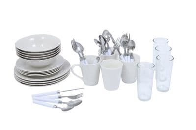 Basiks White Porcelain Dinner Set - 36 Piece