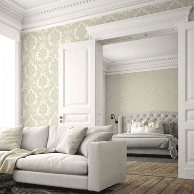 Belgravia Decor Ciara Damask Green Glitter GB 4407 Wallpaper