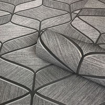 Belgravia Luciano Geometric Gunmetal 3850 Wallpaper