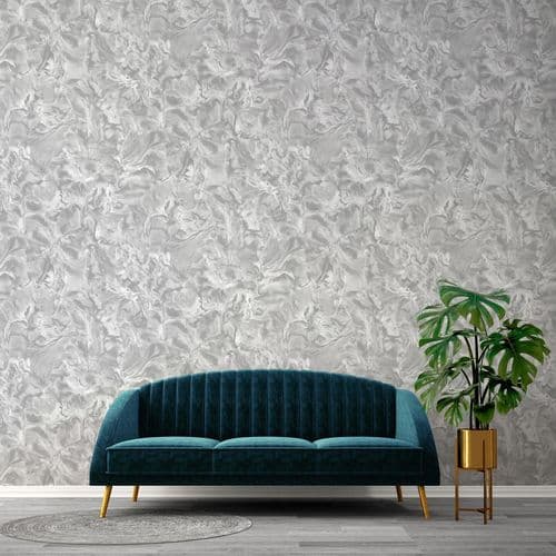 Belgravia Lusso Marble Texture Silver 303 Wallpaper