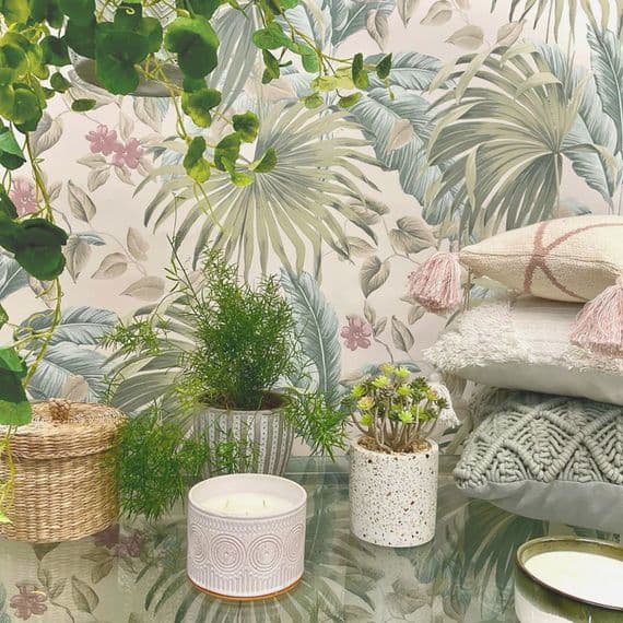 Belgravia Retreat Floral Leaf Pink 54447 Wallpaper