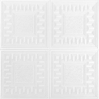 Belgravia Richmond Greek Key Texture White 5835 Wallpaper