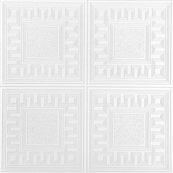 Belgravia Richmond Greek Key Texture White 5835 Wallpaper