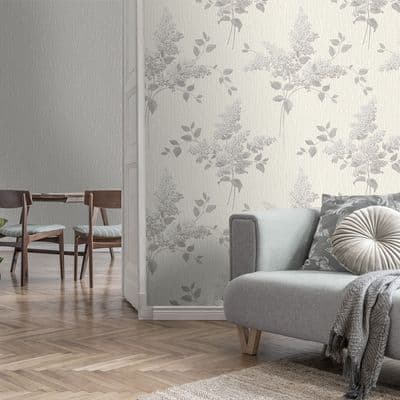 Belgravia Tiffany Fiore Floral Soft Silver 41312 Wallpaper