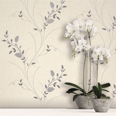Belgravia Tilly Silver Trail 9105 Wallpaper