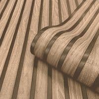 Belgravia Wood Slat Walnut 2920 Wallpaper