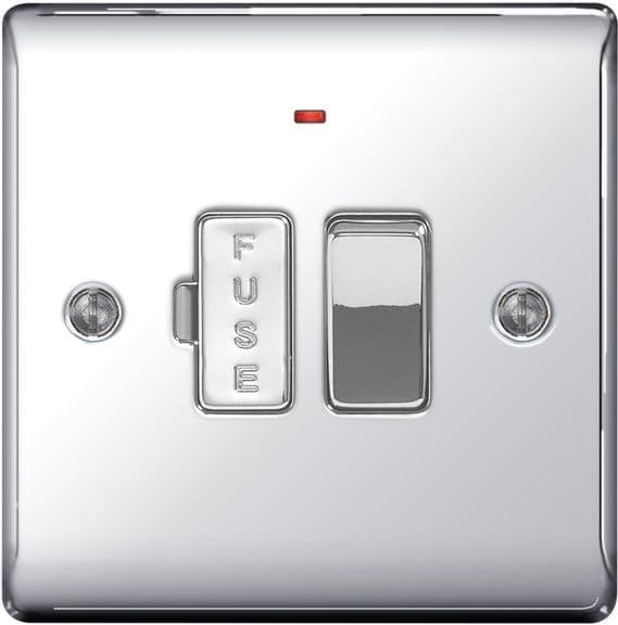 BG Chrome Switched Fused Connection Neon - 13a