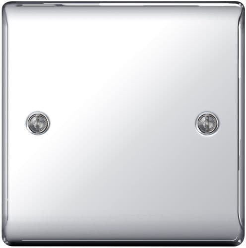 BG Metal Chrome Blank Plate - 1 Gang
