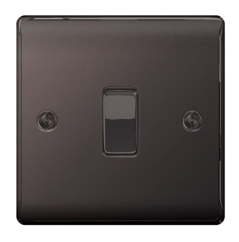 BG Nexus Metal Black Nickel 10ax Plate - 1 Gang
