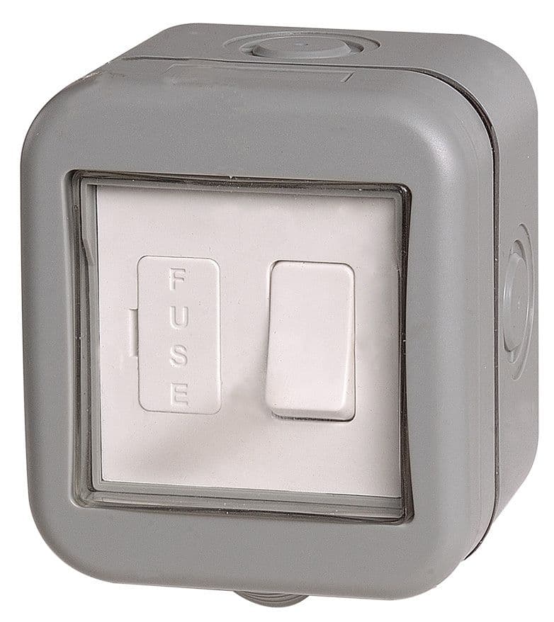 Bg weatherproof IP55 1 gang switched fused outdoor connection unité avec housse